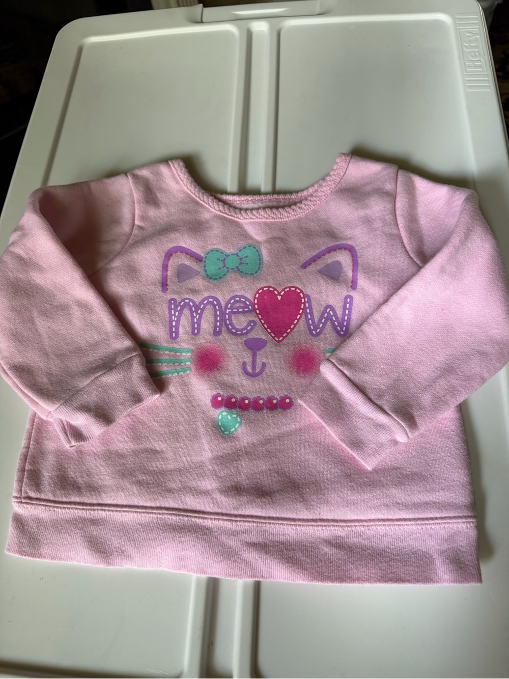 10/20 Garanimals Pink Cat 'Meow' Long-Sleeve Sweatshirt